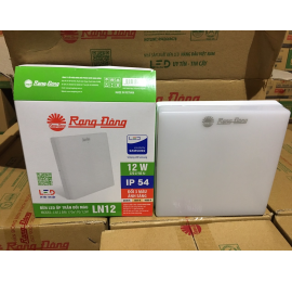 Đèn Led ốp trần vuông 12W đế nhựa